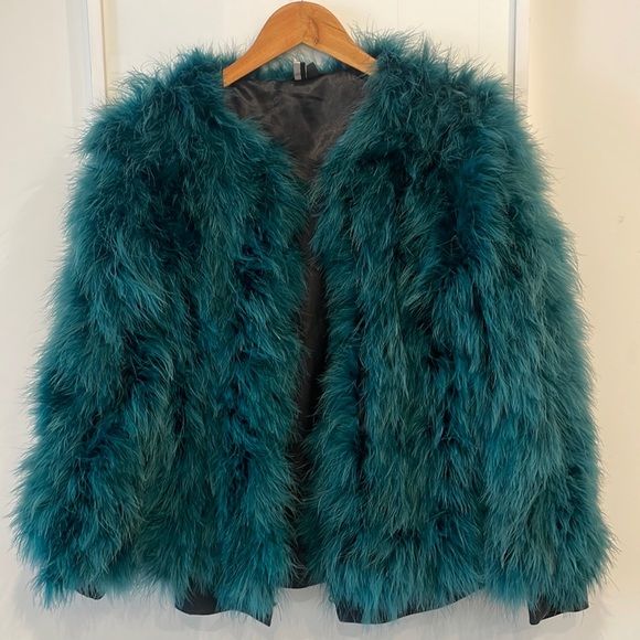 Green feather jacket lined jacket - Picture 1 of 7